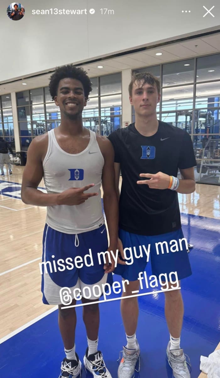 Cooper Flagg with Sean Stewart during unofficial visit